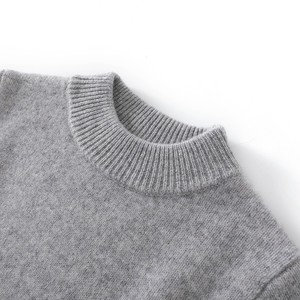 Nuovo Stile Maglione per Bambini 100% Lana, Pullover Lavorato a Maglia Spesso, Collo Semi-Alto, Tinta Unita, per Ragazzi e Ragazze, Autunno Inverno, Vestibilità Ampia - Product Image 2