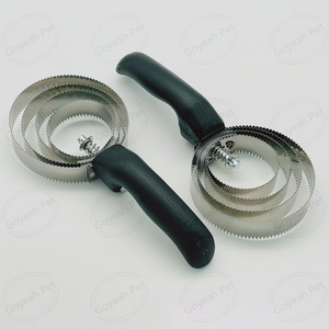 Spazzola reversibile per la toelettatura del cavallo in acciaio inossidabile pettine al Curry del cane con impugnatura morbida - Product Image 6