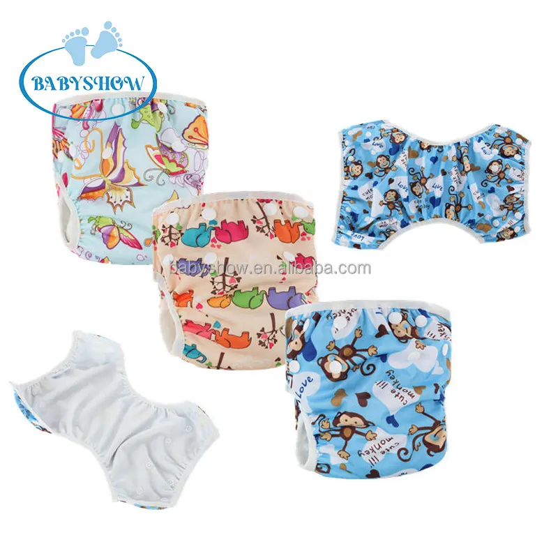 Cheap Babyshow Cloth Diaper Covers Soft Mesh Cloth Inner Baby Swim Diaper,leak Guard Elastic Binding Soft Cloth Nappies