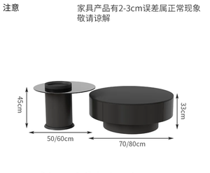 Tavolino <span class=keywords><strong>da</strong></span> Caffè Piccolo in Stile Nordico, Tavolino Moderno di Lusso con Cassetto, Tavolino Nero - Product Image 2