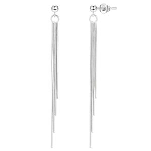 Pendientes Colgantes de Plata de Ley S925 con Borlas, Pendientes de Hilo para Mujer, Regalo para Bodas y Fiestas, Producto Hecho a Mano al por Mayor - Product Image 1