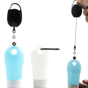 Custom Mini 30ml 1oz PE Travel Size Hand Sanitizer <b>Bottle</b> Empty Travel <b>Plastic</b> <b>Bottle</b> with Keychain or Carabiner for Your Choose - Product Image 1