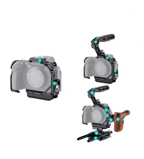 TILTA TA-T66-FCC-B Camera Cage for Sony A1 II/a9 III Pro Kit Black Mounts for A1 II/a9 III