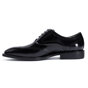 Chaussures en cuir pour hommes - cuir véritable, finition brillante, gravures de style anglais, chaussures Oxford formelles pour affaires, style à lacets pour hommes - Product Image 4