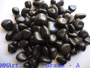 Jet Black Durable Polished Round Natural Stone <b>Pebbles</b> Agate <b>Cobbles</b> for Garden Paving and Landscape Decor - Product Image 3