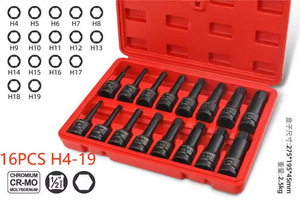 PEXMARTOOLS-Juego de herramientas de mano Hexagonal, 8, 10, 16 piezas, 1/2 ", Dr. Torx, llave de impacto eléctrica,", destornillador - Product Image 4