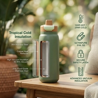 Gobelet à café isotherme à double paroi en acier inoxydable, anti-fuite, sans BPA, amovible pour le nettoyage, conforme aux normes FDA