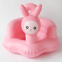 Fauteuil gonflable pour bébé en PVC en forme de lapin de dessin animé, siège de sol portable pour tout-petit avec soutien doux