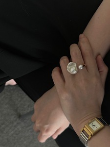 Bague en argent sterling S925 plaqué or 18 carats avec perle baroque blanche <span class=keywords><strong>Aurora</strong></span> de qualité supérieure AAAA, ajustable, bijoux fins naturels pour femmes - Product Image 5