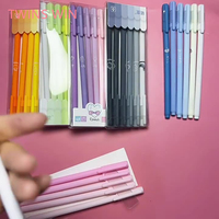 Stylos gel personnalisés en gros avec logo, 0,5 mm, encre multicolores, ensemble de stylos macaron pour l'écriture quotidienne et les examens 2909