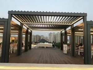 Pérgola Motorizada de Aluminio Ecológica con Control Remoto, <span class=keywords><strong>Kit</strong></span> para Exteriores Resistente al Agua, Diseño Inspirado en la Naturaleza, Colores y Tamaños Personalizables - Product Image 4