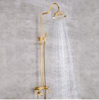 Ensemble de douche mural thermostatique dissimulé à double fonction en laiton chromé poli, style classique français, avec jets modernes pour bain et douche
