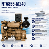 Mesin Diesel Laut Berpendingin Air SCDC Cums NTA855-M240 240HP 1800RPM untuk Kapal Penangkap Ikan Komersial, Kapal Tunda, dan Kapal Kerja