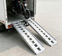 Rampe de chargement intégrée en aluminium Silver Hollow pour moto, 4000 kg, robuste, avec planche antidérapante à nervures pour VTT