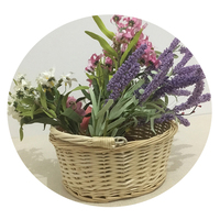 Panier de rangement en saule avec doublure en plastique, pot de fleur de plantation en osier tissé pour la maison et le jardin pour une utilisation au sol dans les centres commerciaux