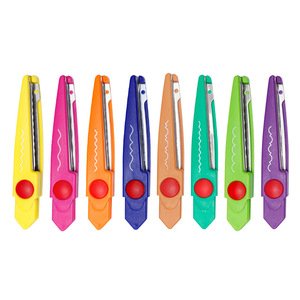 Lace Edge Children Scissors Curved Blade 167mm Stainless Steel <b>ABS</b> Portable Art Craft For Elementary School Students - Product Image 1