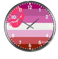 Horloge murale ronde arc-en-ciel Lèvres de femme, silencieuse, classique, à piles, pour bureau et salon