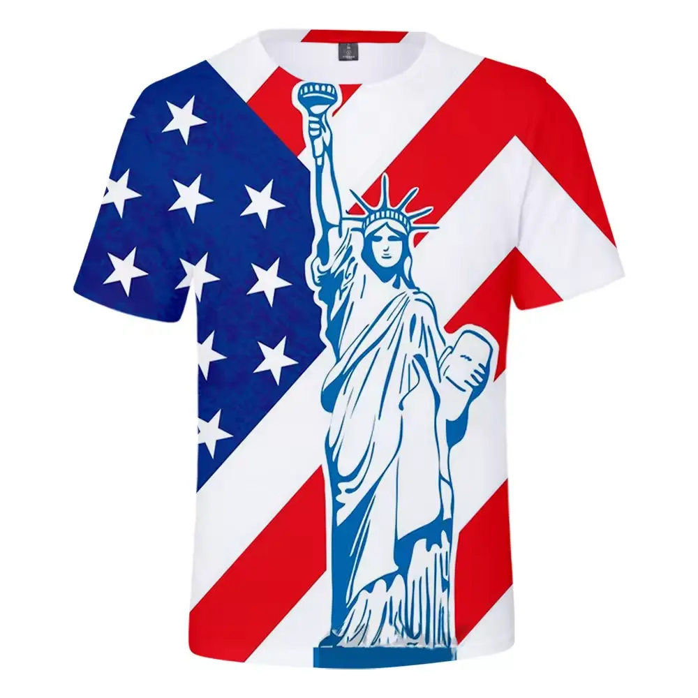 2024 New Custom Design T Shirt American Flag Shirt Usa T-Shirt For Marking Promotion
