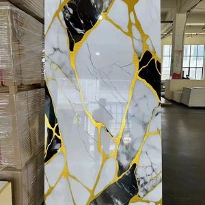 Hiện đại 1220*2440*3 mét PVC đá cẩm thạch Damask UV Board chống cháy nội thất trang trí nội thất tường bảng điều khiển cho căn hộ thiết kế đồ họa giải pháp - Product Image 5