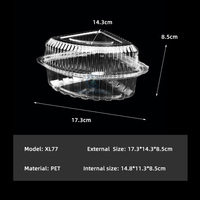 Boîte à gâteau transparente jetable, type clamshell, avec couvercle à charnière, pour gâteau, pizza, tarte, dessert