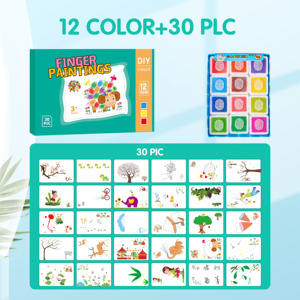 Zhorya enfants graffiti <span class=keywords><strong>aquarelle</strong></span> peinture livre d'activités non toxique lavable jouets éducatifs ensemble de peinture au doigt pour les enfants - Product Image 6