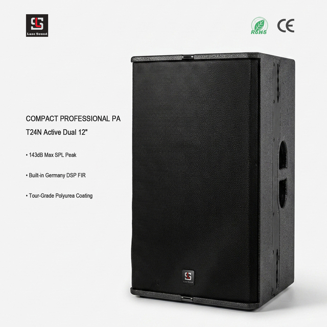 LS-T24N Active Dual 12 Inch Line Array Speaker System 1000W Professional Audio DJ Sound Systems with Germany DSP FIR