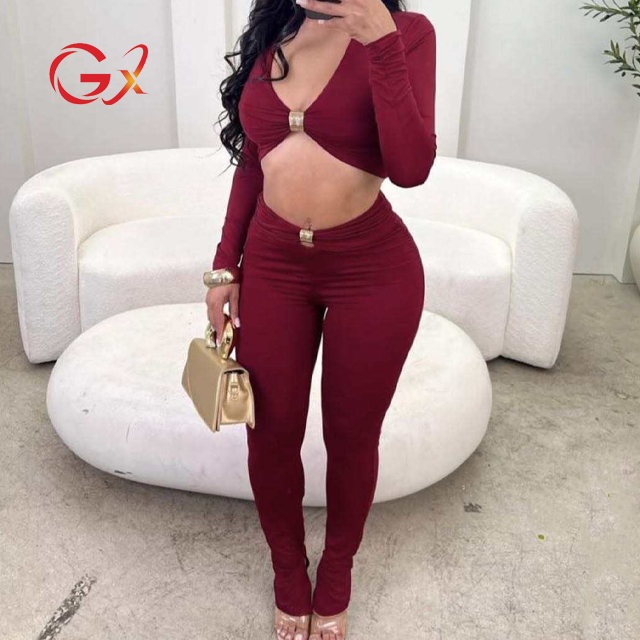 GX4216 Fashion 2023 Casual Short Sleeve Sport Suit Yoga Wear