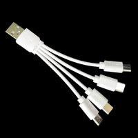 Kabel Pengisian Daya Empat-dalam-Satu Tipe C 12cm, Kabel Pengisian Baterai, Kabel Data USB