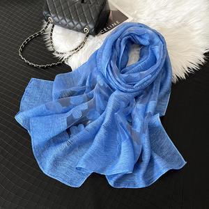 Sciarpa lunga moda in pizzo cavo sciarpa estiva nuova donna scialle in organza - Product Image 4