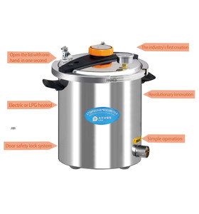 เครื่องนึ่งฆ่าเชื้อแบบพกพา ใช้แก๊ส LPG ความดันสูง พร้อมระบบทำความร้อนด้วยไฟฟ้า/แก๊ส LPG  ทำจากสแตนเลส ขนาด 18 ลิตร รุ่น YX-18HM สำหรับ<span class=keywords><strong>อาหาร</strong></span> เห็ด และห้องปฏิบัติการ - Product Image 2