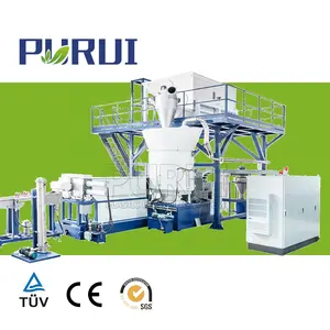 PURUI 300kg/h PET bottle flakes recycling PET pellet making machine