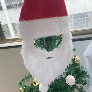 Suministros decorativos Papá Noel con barba Sombrero de Navidad rojo para niños adultos - Product Image 5