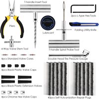 Kit de réparation de pneus crevés 68 pièces, kit de réparation de pneus robuste pour réparer les crevaisons, kit de patchs universels pour pneus avec étui pour voiture, camion