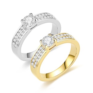 <b>Gold</b> Stainless Steel Plated Couple <b>Rings</b> for Lovers Wedding Bands Men's Women's <b>Rings</b> Zircon Ladies <b>Set</b> <b>Ring</b> Jewelry Valentine's - Product Image 1
