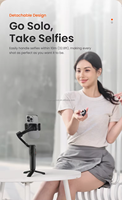 HOHEM iSteady X3/SE Stabilisateur de téléphone IA à 3 axes avec suivi magnétique, perche d'extension de 205 mm, lumière d'appoint, 11H d'autonomie