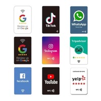 Carte NFC avec puce RFID 215, code QR pour carte de visite Google NFC et carte de visite pour réseaux sociaux, pour les avis et les suivi