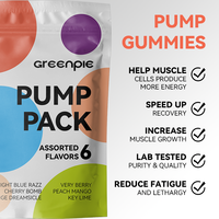 Greenpie Pompe d'azote Créatine Citrulline Arginine Huperzine Pompe PreWorkout Gummies/Poudre pour culturistes Endurance Athlètes