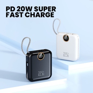 เครื่องชาร์จแบตเตอรี่ขายส่ง OEM พาวเวอร์แบงค์ชาร์จเร็ว 10000mah พร้อมสายชาร์จในตัว พาวเวอร์แบงค์พกพา 10000mah - Product Image 4