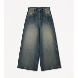 Jean cargo bleu délavé surdimensionné à jambes larges et amples, style skater, avec plusieurs poches, pour homme - Product Image 5