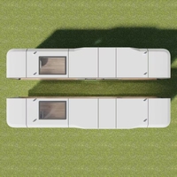 Maison capsule spatiale modulaire en acier de luxe à double cabine, entièrement meublée, futuriste, préfabriquée, maison mobile intelligente, chambre à coucher