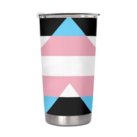 Gobelet isotherme personnalisé en acier inoxydable 20 oz, thème arc-en-ciel Gay Ally, pour les longues heures de conduite urbaine, le camping en bord de rivière et au parc