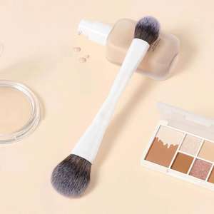 Pinceau cosmétique à manche en métal à double extrémité Pinceau de maquillage pour le visage et les yeux Correcteur d'ombre à paupières Logo personnalisé - Product Image 3
