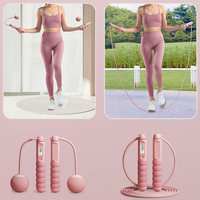 Corde à sauter 2 en 1 intelligente sans enchevêtrement Corde à sauter électronique réglable avec fil d'acier PVC ABS-Home Fitness Equipment