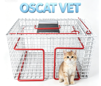 Jaula de inyección veterinaria OSCAT para gatos con placa de sujeción y protección antirasguños, equipo médico para mascotas EC-31