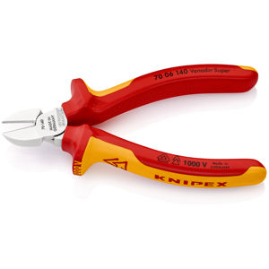 KNIPEX 70 06 140 Cortador diagonal aislado con mangos con empuñaduras multicomponentes, cromado y probado según norma VDE, 140 mm - Product Image 2