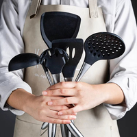 Ustensiles de cuisine en silicone de qualité alimentaire résistant à la chaleur, ensemble de spatules avec manche en acier inoxydable 304