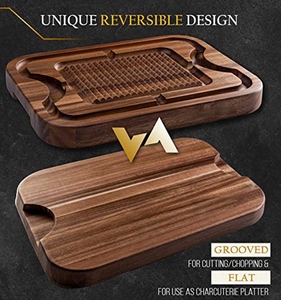 Tabla de cortar de madera reversible con ranura para jugo Bloque de carnicero Premium - Product Image 2