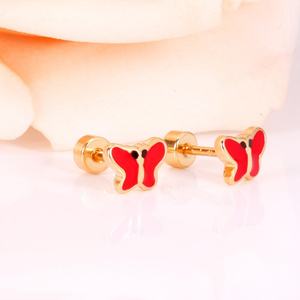 Gold Screw Earring Jewelry Stainless Steel Earring Type <b>Kids</b> Surgical Steel Earrings - Product Image 2