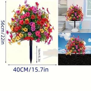 Paquete de 2 tallos de margaritas de eucalipto y rosa violeta artificial de alta calidad, decoración de plástico para uso en interiores y exteriores para restaurantes - Product Image 5