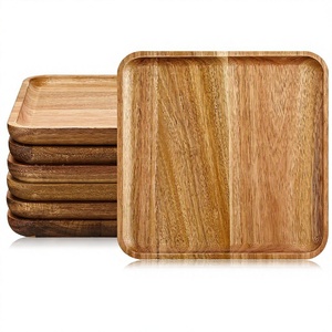 Plateau de service carré Willowwood de 8 pouces. Design de style moderne campagnard. Motif de couleur unie. Facile à nettoyer. Léger. - Product Image 1